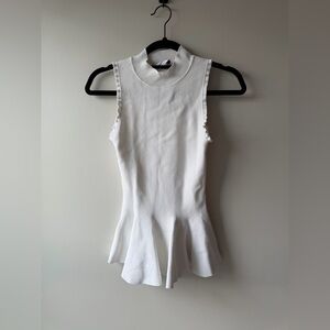 Carven Sculpt Knit Peplum Tank Top